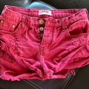 One Teaspoon RED Bandit Shorts Size 22